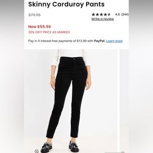 Ann Taylor Loft Corduroy Pants